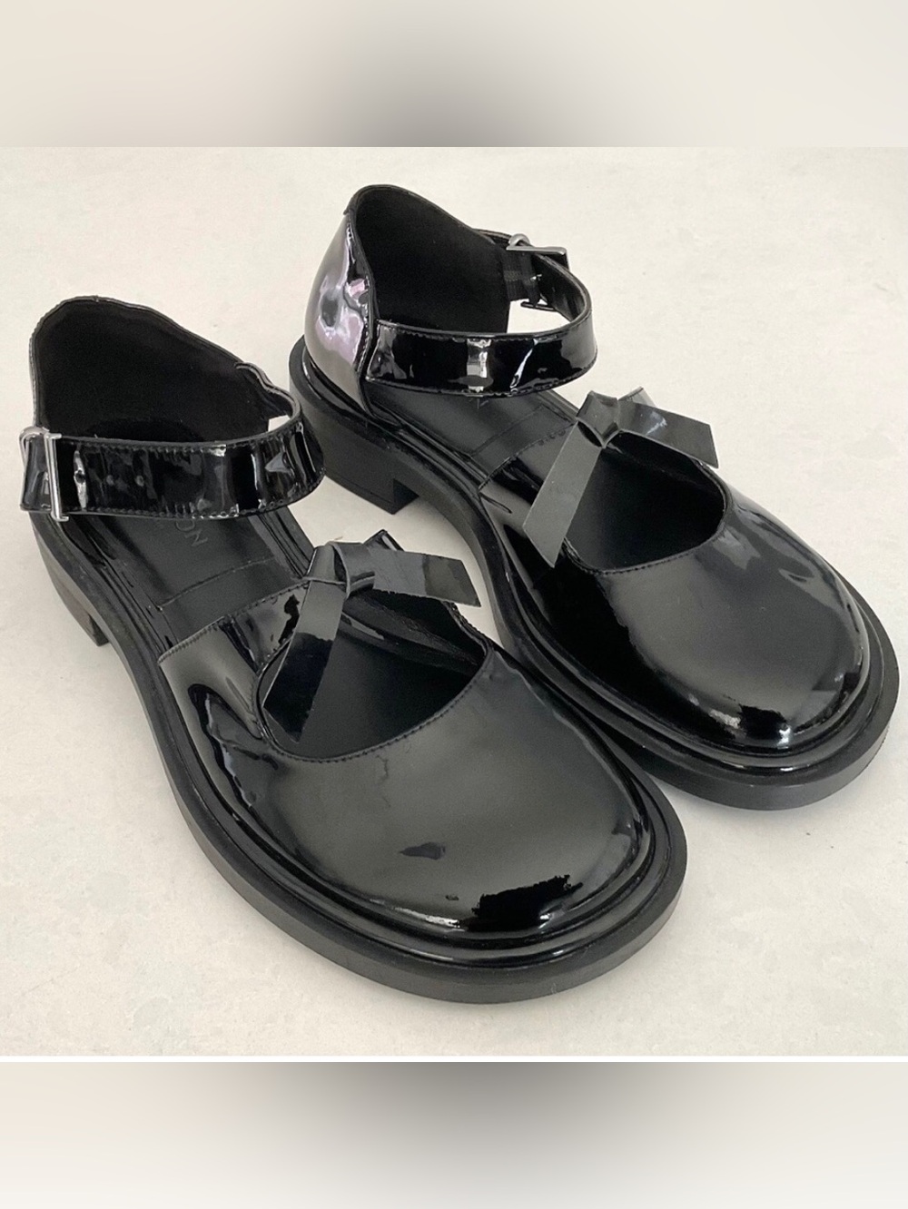 Charles & Keith Black Patent Mary Jane with Bow